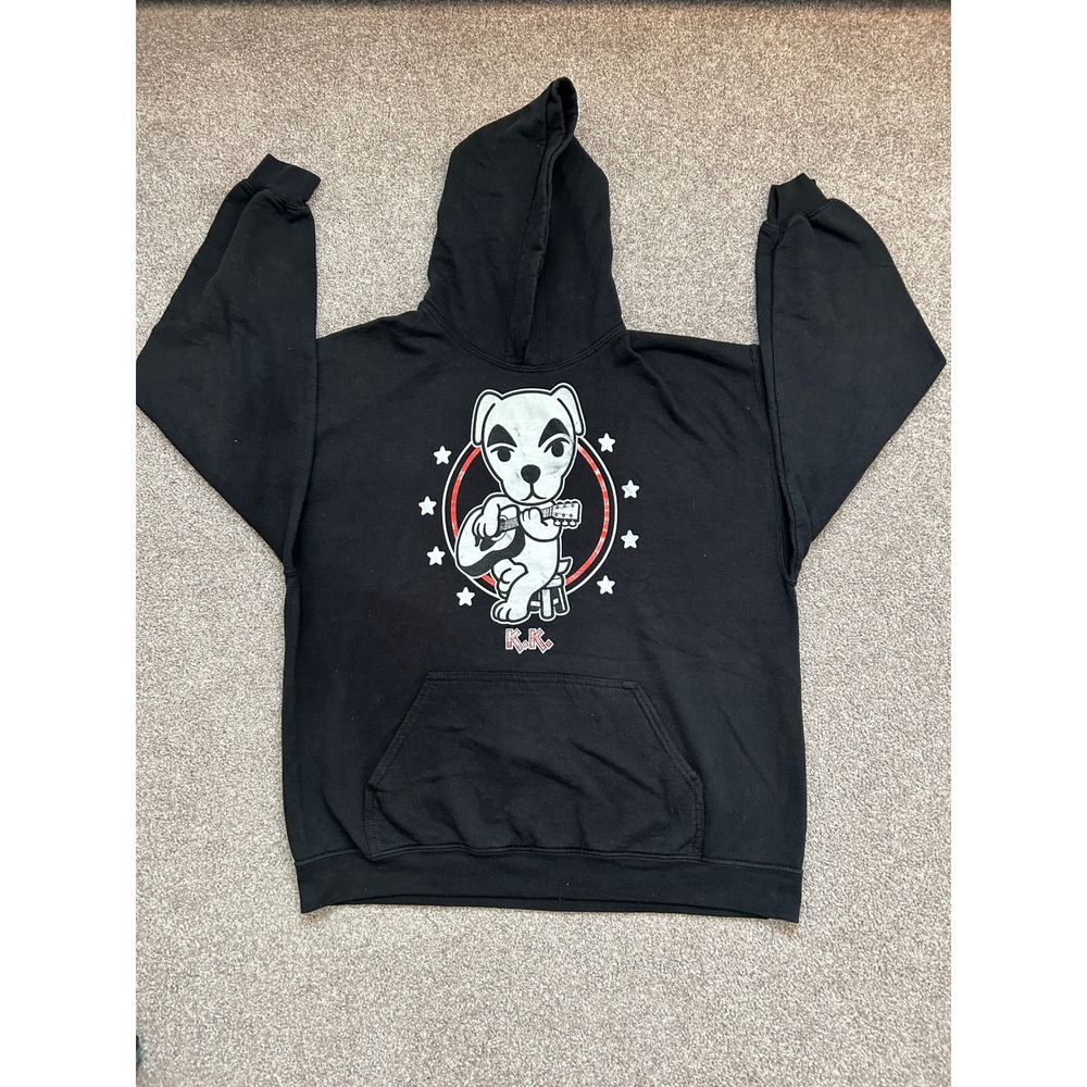Animal Crossing Hoodie Mens XL Black Excellent KK Slider Graphic Sweatshirt